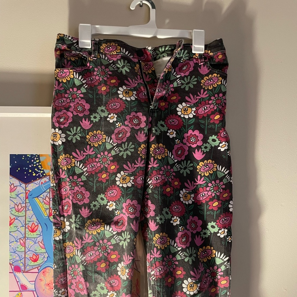Lazy oaf printed trousers happy sad size 28 sold out